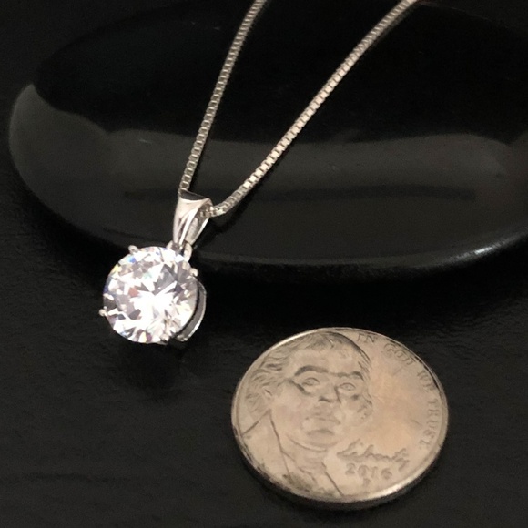 Sterling Silver Cz Necklace - Picture 6 of 8